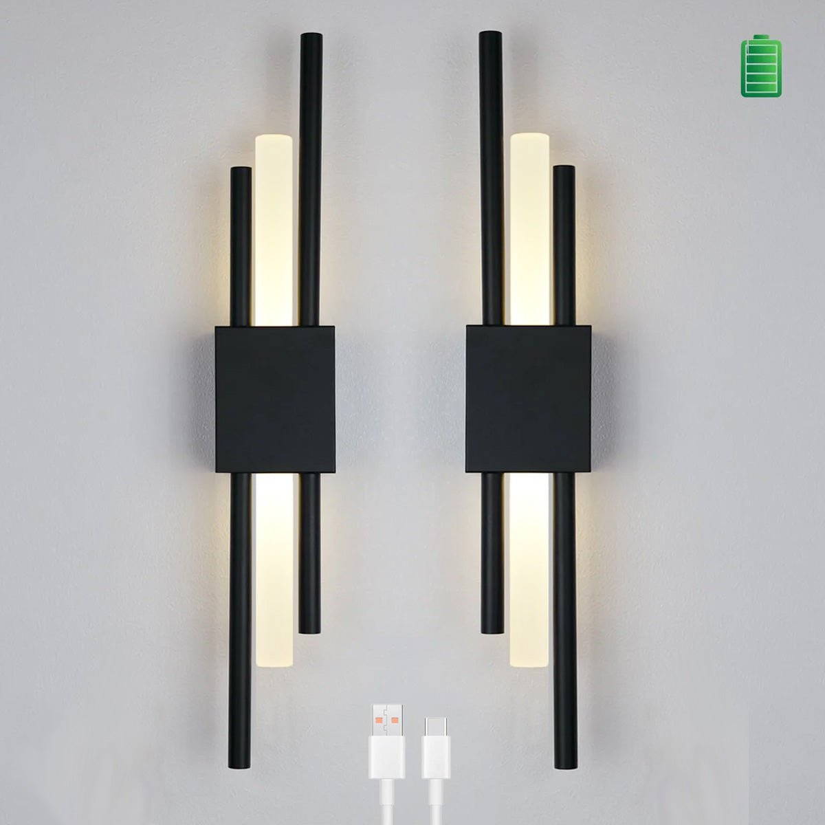 Glitch • Black 3000K • Battery • 2 Pack - Warehouse Sale - Sconce - Haus of Interiors